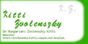 kitti zvolenszky business card